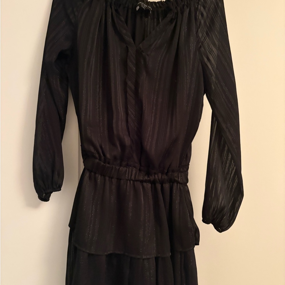 Black shimmer Long Sleeve Dress